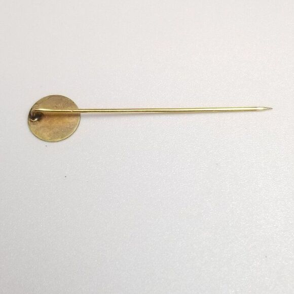 Vintage J.W.L Monogram Stick Pin, Round Gold Tone Unisex Brooch Initials Letters - Picture 4 of 9